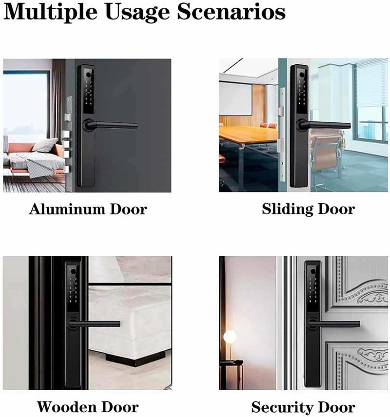 HiFam Fingerprint Door Lock, TUYA APP Control Smart Lock Electronic Door Lock Biometric Door Handle Lock - Image 5